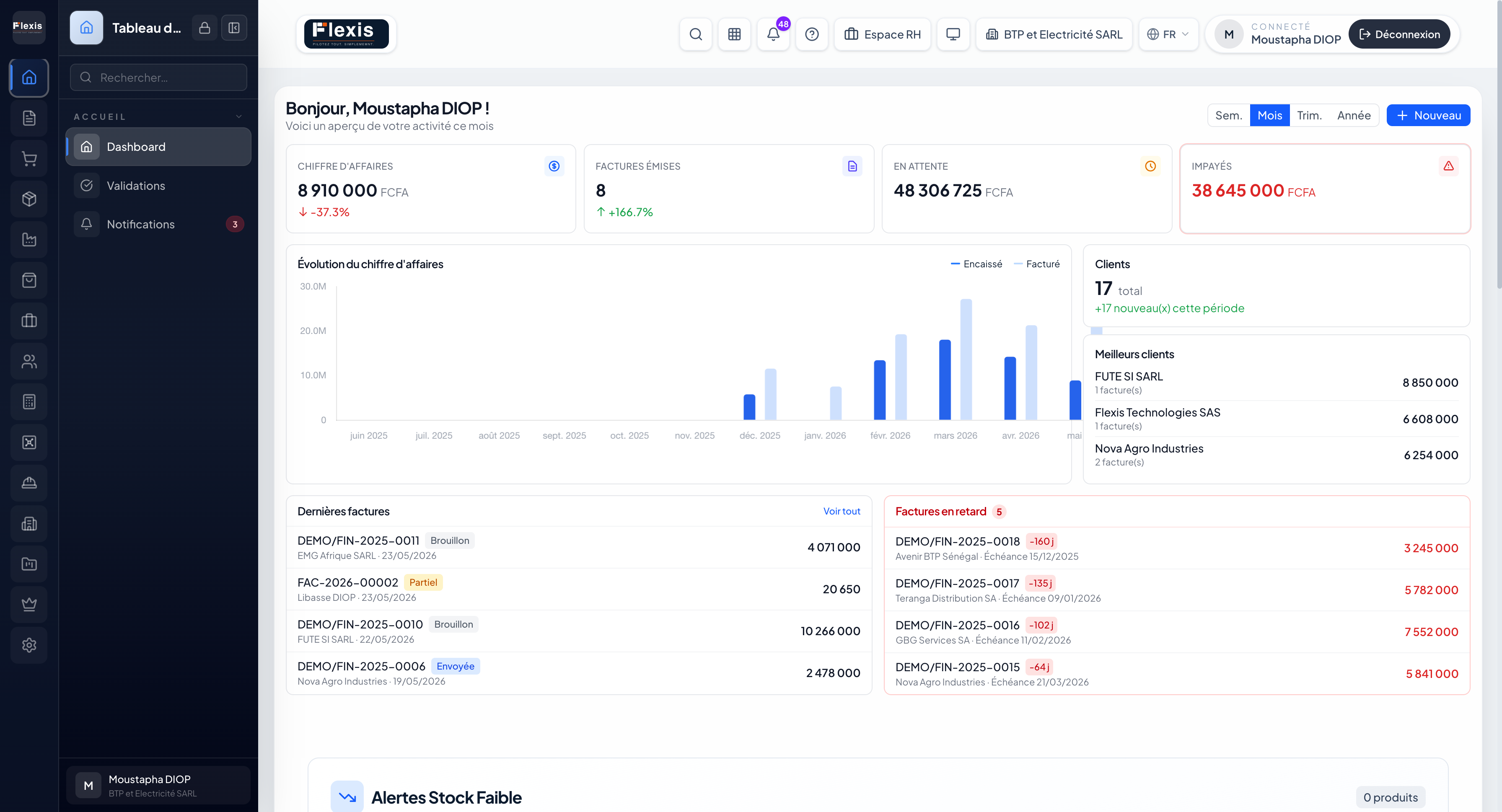 Projets BTP — Flexis ERP